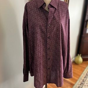 QUIETI SICILY MEN'S LONG SLEEVE BUTTON DOWN VINTAGE PAISLY STITCH - size XXL